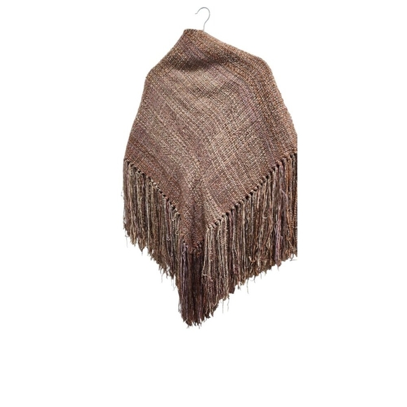 Vintage Mary Lynn OShea‎ Pink Gray Chenille Blend Woven Triangular Shawl Wrap - Picture 5 of 15